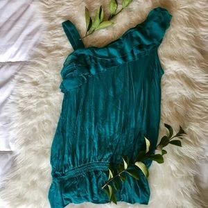 Teal Asymmetrical Top